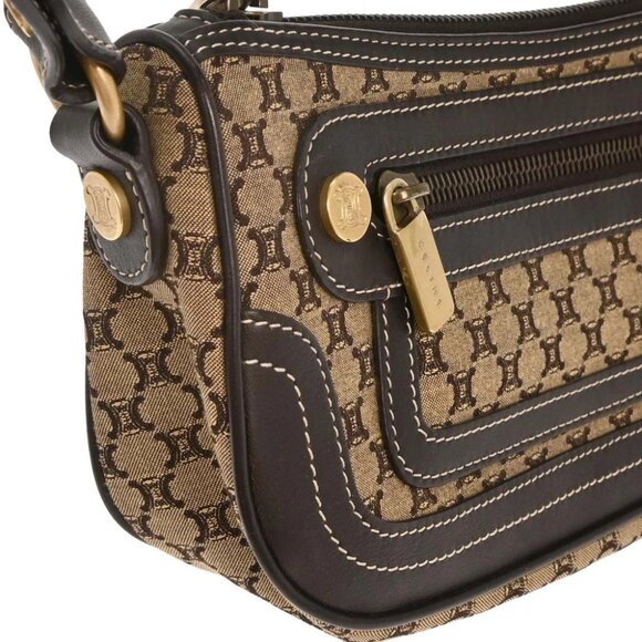 Celine Brown Canvas Macadam Handbag YS00/35 - Picture 3 of 10